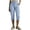 Light Blue, variant on Costeam Womens Solid Multi Flap Cargo Pocket Roll Cuff Hem Capri Cropped Pants Side Utility Patch Pockets Button Zip Fly Regular Waist Loose Fit Mid Calf Outdoor Casual Trouser Bottoms