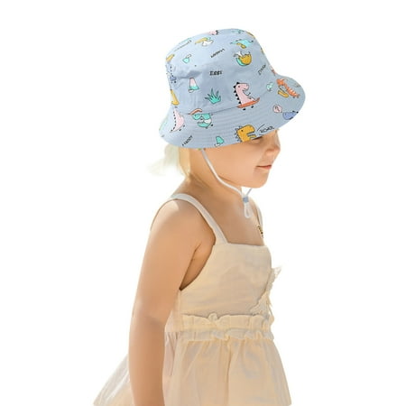 

Baby Girl Adjustable Chin Strap Sun Protection Summer Spring Sun Cute Cartoon Outdoor Beach Bucket Hats & Caps
