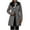Gray, variant on BangWanChi Cotton Padded Jackets for Women Solid Color Long-Sleeved Fashion Hooded Jacket Outerwears