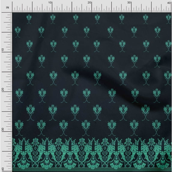 Soimoi Poly Georgette Fabric Floral Block Panel Print Fabric by Yard 52 Inch Wide