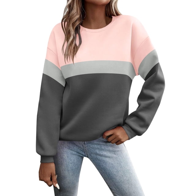 Kcodviy Chandail en Molleton Graphique pour Femmes, Chandail à Capuche à Manches Longues pour Hommes, Col Rond, Couleur Unie, Coupe Courte, Chandail-Over, Grande Taille, Décontracté, Manches Longues, Blouse Ample
