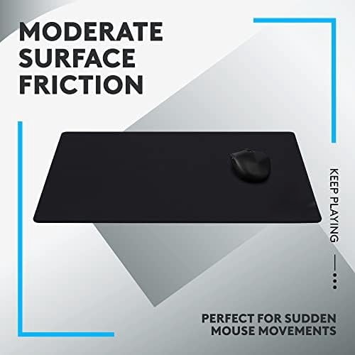 640 Large Cloth Gaming Mouse Pad, Optimized for Gaming Sensors, Moderate Surface Friction, Non-Slip Mouse Mat - Black