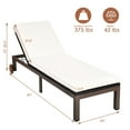 thumbnail image 3 of Gymax Patio Adjustable Rattan Recliner Chaise Lounge Chair w/ Cushion Wheels, 3 of 10