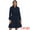 Dark Blue, variant on Women's Single Breasted Belted Outerwear Coat with Pockets White S