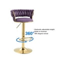 HOMEFUN 37.8 in. Swivel Adjustable Height Golden Metal Frame Cushioned