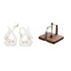 thumbnail image 1 of Elegante escultura de cisne de cerámica y organizador de servilletas de madera para estantería, armario, cocina, oficina, mesa de comedor, decoración, 1 of 8