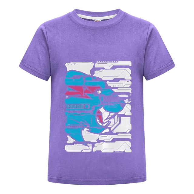 Playera MrBeast Niño Niña Estilo Azul Algodón Casual Estampado Verano Moda Juvenil Camiseta Regalo Ropa Cómoda Fans