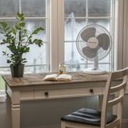 Comfort Zone 12 in. 3-Speed Oscillating Table or Desk Fan, White