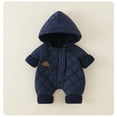 thumbnail image 4 of XEGLSBU Girls Winter Coat and Pants Set Size 6 Girls Down Jumpsuit Winter Thermal Outwear Baby Romper with Lightweight Warm Padding for Outdoor Play Boys Winter Coat Size 6-7 Navy Size 6-12 Months, 4 of 5