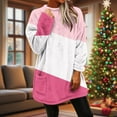 thumbnail image 4 of ZUKMRJPC Women's Flannel Sweatshirts Winter Warm Fleece Round Neck Fashion Color Block Long Pullover Soft Comfy Casual Tops with Pocket, 4 of 8
