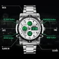 thumbnail image 3 of SKMEI Mens Wrist Watch, Waterproof Military Analog Digital Watches with LED Multi Time Chronograph, Stainless Steel Business Quartz Watches for Men, 3 of 8