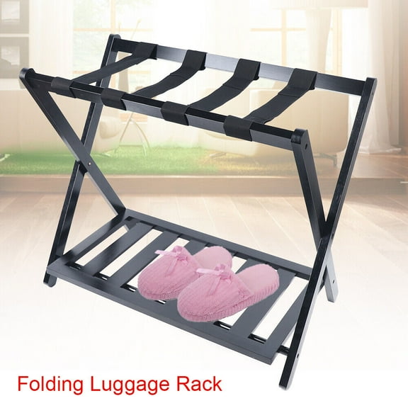 2 Layers Multi-functional Luggage Rack for The Bedroom, Guest Room, Foyer 220lbs Load-bearing Capacity Luggage Rack