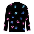thumbnail image 4 of Ceisia Men's Colorful Glitter Paw Print T-Shirt | Slim Long-Sleeve Crewneck Casual Top Gift, 4 of 5