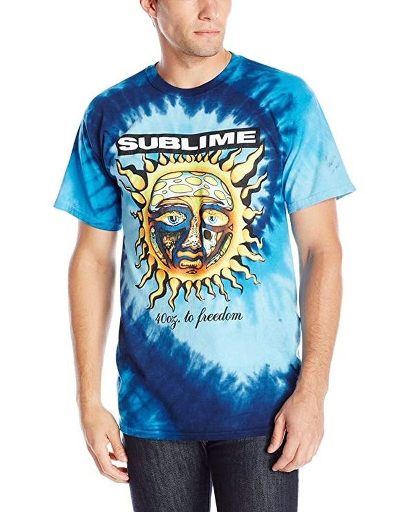 Sublime 40 Oz To Freedom Blue Tie Dye Classic T-Shirt - Walmart.com