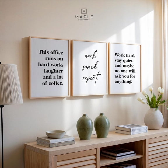 UNFFRAMED Office Wall Art Set Posters, Motivational Quotes With, Posters For Home Office Decor, Art For Cubicle Set 3 Prints 8x12