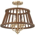 thumbnail image 2 of Possini Euro Design Givens 15 3/4" Modern Semi Flush-Mount Ceiling Light Fixture Kitchen 4-Light Satin Bronze and Wood Finish, 2 of 9