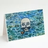 Skeleton Skull Pirate Greeting Cards and Envelopes Pack of 8