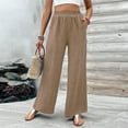 thumbnail image 2 of ClodeEU Women's Elastic Waist Wide Leg Pants ,Loose Comfortable Lounge Trousers Coffee,Womens Plus XXL, 2 of 9