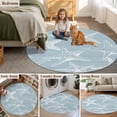 thumbnail image 6 of Summer Coastal Round Living Room Rugs 3.3 ft, Nautical Abstract Starfish Ocean Marine Life Washable Area Rug with Non-Slip Sturdy Edge Binding Round Front Door Mat Floor Carpet for Entryway, 6 of 9