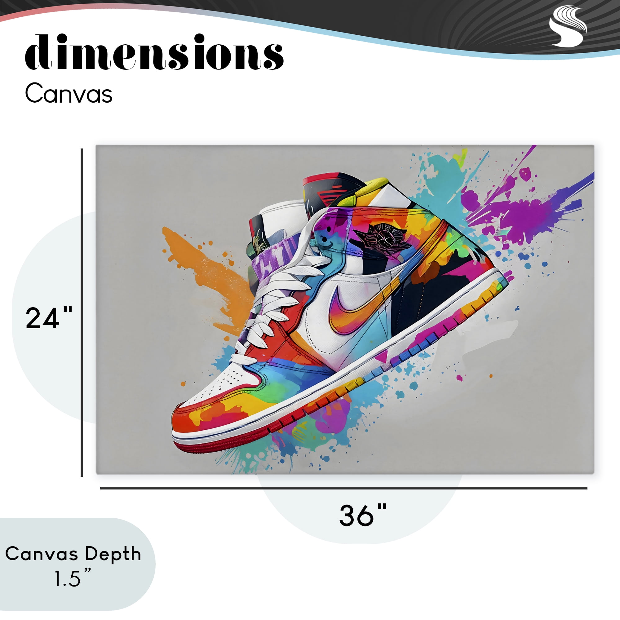 Stupell Industries Hightop Sneaker with Splatter Canvas Wall Art, design by Creative Studio
