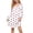 White, variant on Spazoro Girls Night-gown Dress, Long Sleeve Strawberry Print Ruffled Cuff Round Neck Lightweight Silky Soft Loungewear Dress for Kids Pink Size 9-10