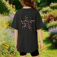 thumbnail image 6 of LIIPEE Girls Shirts Cartoon Leopard Printed Short Sleeve Round Neck Tshirt Toddler Classic Vacation Tee,Black,3-4 Years, 6 of 6