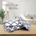 thumbnail image 2 of Lux Decor Collection Duvet Cover, 3 Pc Queen Duvet Cover Set with Zipper, Microfiber Comforter Cover with Matching Pillow Shams (Full/Queen, Grey White), 2 of 7