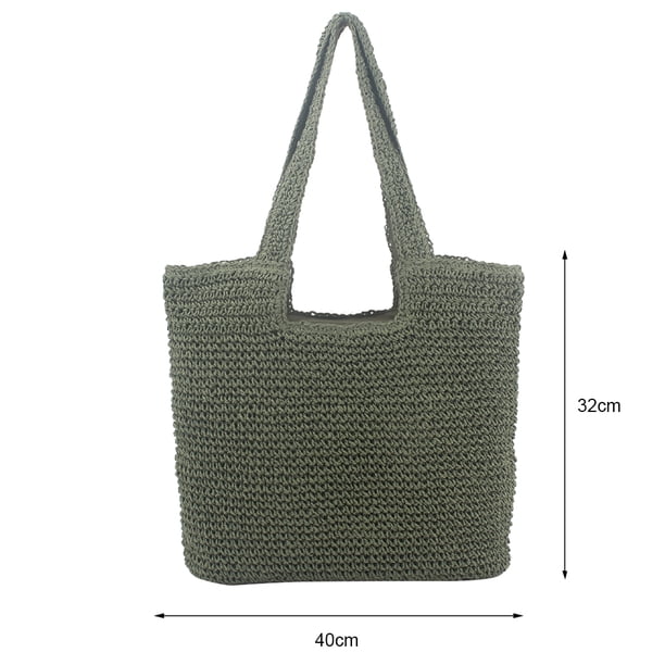 Bolsas de playa de verano Bolsa tejido de gran capacidad para mujer Bolsas de moda (Verde militar) Hugtrwg Para Estrenar