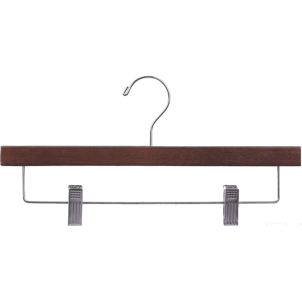 INTERNATIONAL HANGER Rubber Coated Walnut Wood Pant Hanger, 25 Pack
