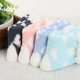 thumbnail image 5 of TANGNADE Crew Socks for Women Warm Super Soft Plush Slipper Sock Winter Fluffy Microfiber Casual Home Sleeping Fuzzy Cozy Fuzzy Socks Sky Blue, 5 of 5