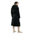 thumbnail image 6 of U2SKIIN Mens Hooded Robe, Plush Soft Warm Mid Length Fleece Bathrobe for Men (Black Hooded,S-M), 6 of 6