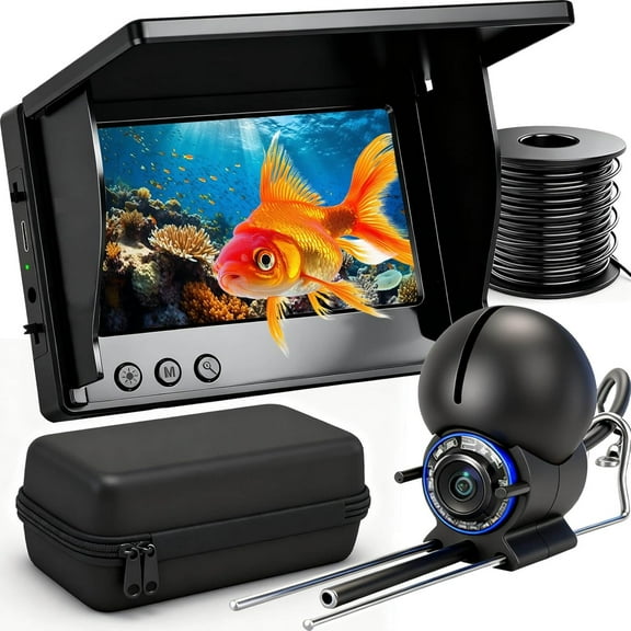 Underwater Fishing Camera, 4.3 Inch LCD and Upgraded HD Lens for Ice Lake Boat Kayak Fishing, Waterproof Fishing Camera Infrared Night Vision Light, Portable Beginner Fish Finder 50ft Cable