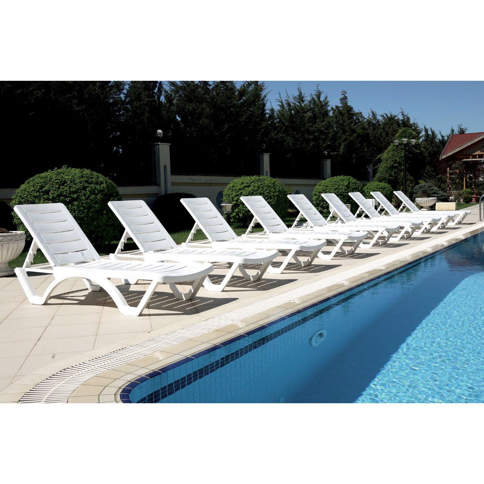 Compamia Aqua Modern Resin Pool Chaise Lounge in White Finish - image 5 of 9