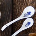 thumbnail image 3 of 2 Pieces Ceramic Soup Ladle, Chinese Blue and White Porcelain Printing Ladle Spoons Ceramic Soup Spoons for Cooking, Stirring, Pouring, Ladles for Serving, 3 of 3