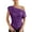 Purple, variant on T-Shirts For Women One Shoulder Sequin Glitter Top Pleated Asymmetric Glitter Top Slim Fit Glitter Party Shirt Womens Tops