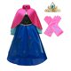 thumbnail image 1 of Disfraz de princesa para niñas, vestido de Anna, disfraz de princesa Anna, vestidos de cuello alto de invierno para niñas, vestido de hada con capa 150 Gao Jinjia LED, 1 of 2