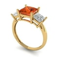 thumbnail image 2 of Clara Pucci 14K Yellow Gold Solid Gold Red Three-Stone Anniversary Ring for Women - 2.5 cttw Princess Cut, 2 of 8