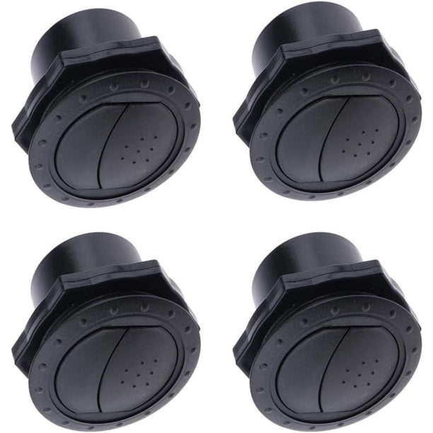 4 Piezas Deflector de Aire Acondicionado para Tablero Salida de Ventilación de Techo Lateral - Rejilla de Escape de Ventilación de Tablero con Persianas Redondas de Montaje para Auto RV - Ne