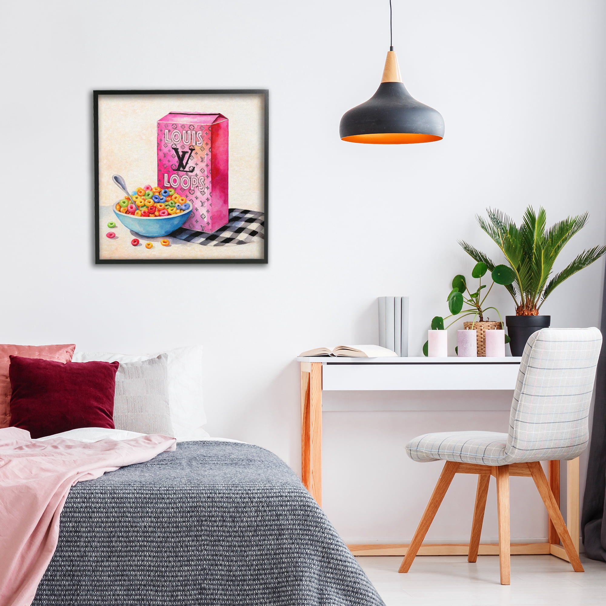 Stupell Industries Fashion Loops Cereal Black Framed Giclee Art, design by Grotto Studios