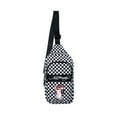thumbnail image 4 of Ed Hardy Unisex Nylon Geisha on Checkerboard Sling Messenger Bag with Adjustable Strap, 4 of 6