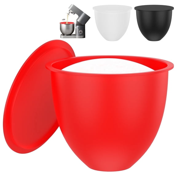 Tcwhniev 3-Pack Silicone Mixing Bowl Liners with Lids, Fits 5 Qt Tilt-Head Stand Mixers, Dough Proofing Accessories
