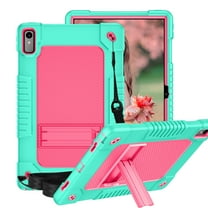 FIEWESEY for Lenovo Tab P11 2nd Gen Tablet Case,Shoulder Strap Soft Silicone&Hard Back Hybrid Shockproof Kids Friendly Protective Case for Lenovo Tab P11 2nd Gen 11.5"(TB350FU/350XU)(Green/Pink)