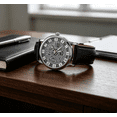 thumbnail image 3 of Fashion Skeleton Dial Quartz Watch - Stylish Roman Numeral Analog Wristwatch with Leather, Unisex Casual Dress Watch for Men & Women,K, 3 of 6