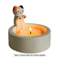 thumbnail image 3 of Candelabro de resina con diseño de gatito de dibujos animados regalo para amantes de los gatos (oreja colorida), 3 of 4
