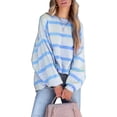 thumbnail image 2 of Sudadera de manga larga a rayas NikouMX Jersey suelto para mujer, 2 of 6