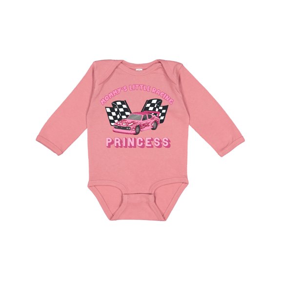 Inktastic Mommy's Racing Princess Pink Race Car Boys or Girls Long Sleeve Baby Bodysuit