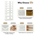 thumbnail image 2 of Pemberly Row 7 Tier Double Rows Shoe Rack Vertical Wooden Organizer White, 2 of 8
