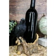 thumbnail image 6 of Macabre Potion Raven Crow Nevermore Perching On Tree Stump Wine Bottle Holder, 6 of 6