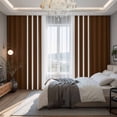 thumbnail image 2 of Brown White Stripe Blackout Curtains for Bedroom/Living Room, Pinch Pleated Black Out Curtains, Modern Rustic Vertical Striped Room Darkening Window Drapes with Hooks 2 Panels, 59"x70", 2 of 8