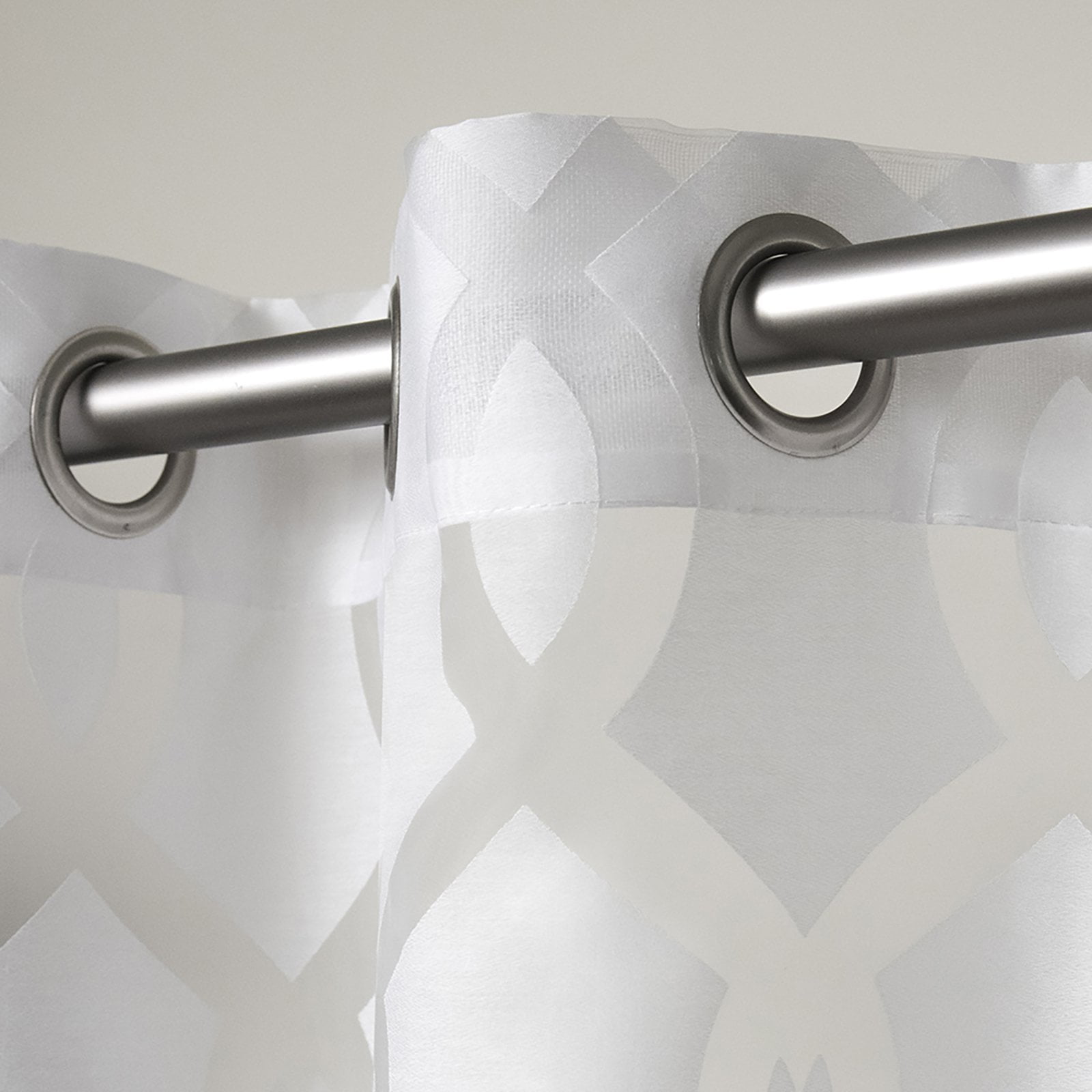 Exclusive Home Rio Burnout Sheer Grommet Top Curtain Panel Pair, 54"x84", Winter White